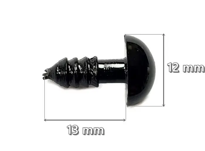 Bezpieczne oczka zaciskowe do zabawek 12mm 1szt