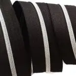 ZAMEK, TAŚMA SUWAKOWA CZARNO SREBRNA 3 mm + 2 suwaki