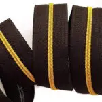 ZAMEK, TAŚMA SUWAKOWA CZARNO ŻÓŁTO-ZŁOTA 3 mm + 2 suwaki