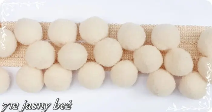 TAŚMA z POMPONAMI 4cm - na metry