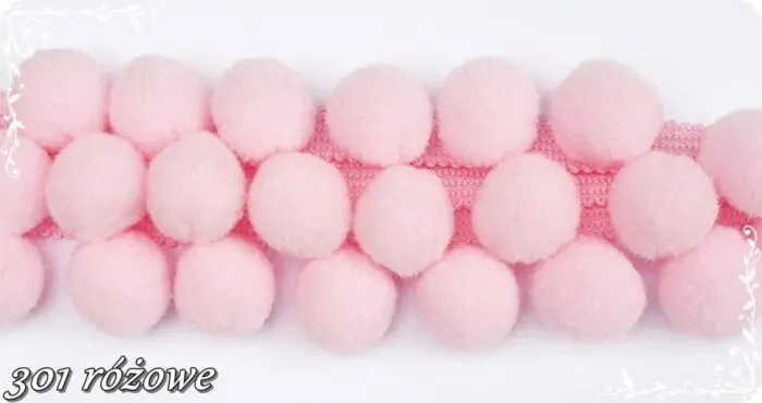 TAŚMA z POMPONAMI 4cm - na metry