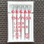 Igły półpłaskie do maszyny SKÓRA mix 90/100 (Organ) 5sztuk