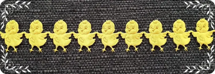 APLIKACJE NA TAŚMIE KURCZACZKI ŻÓŁTE