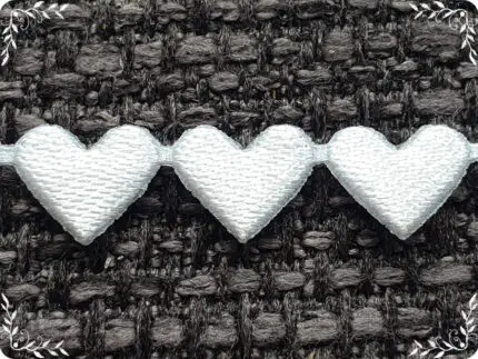 APLIKACJE NA TAŚMIE SERDUSZKA BIAŁE (wz36)