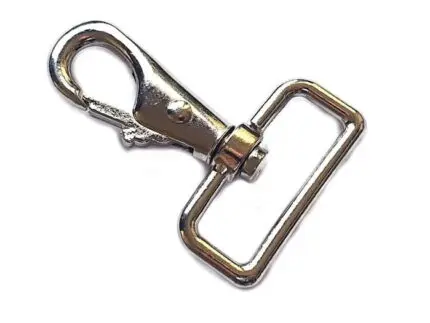 Masywny karabińczyk metalowy 40mm SREBRNY (RF178)