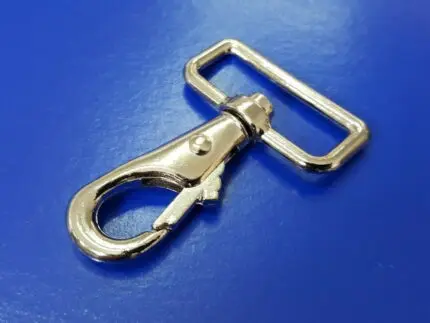 Masywny karabińczyk metalowy 40mm SREBRNY (RF178)