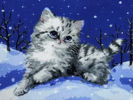 Kanwa z nadrukiem KOTEK (6314)