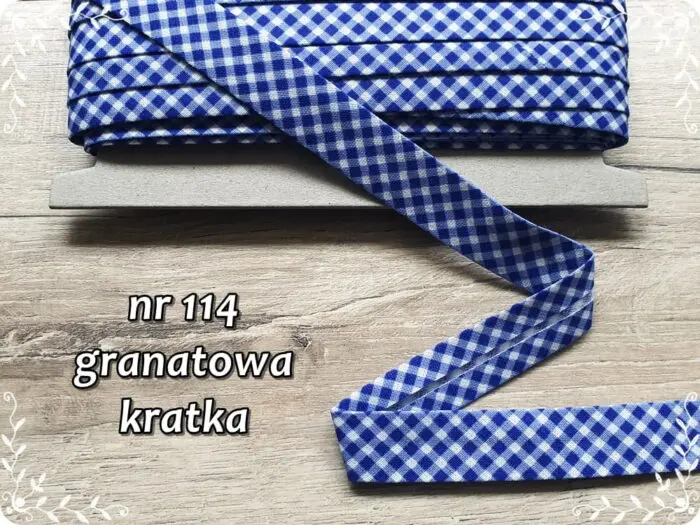 Lamówka BAWEŁNIANA w KRATKĘ 18mm