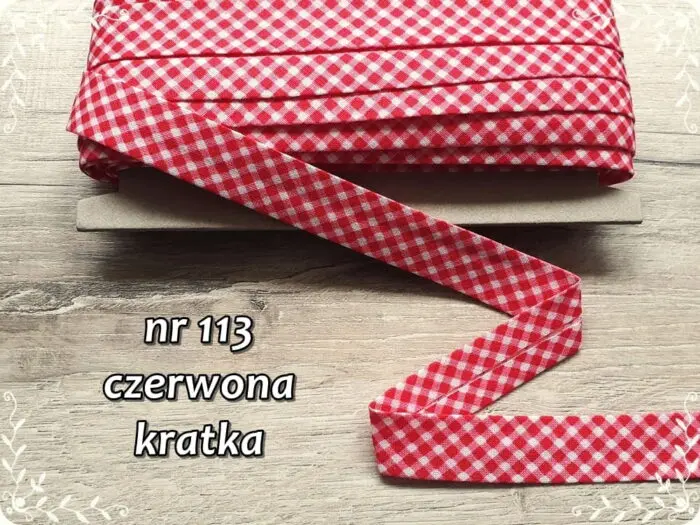 Lamówka BAWEŁNIANA w KRATKĘ 18mm