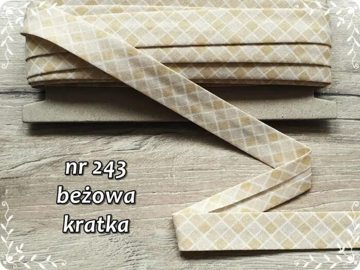 Lamówka BAWEŁNIANA w KRATKĘ 18mm