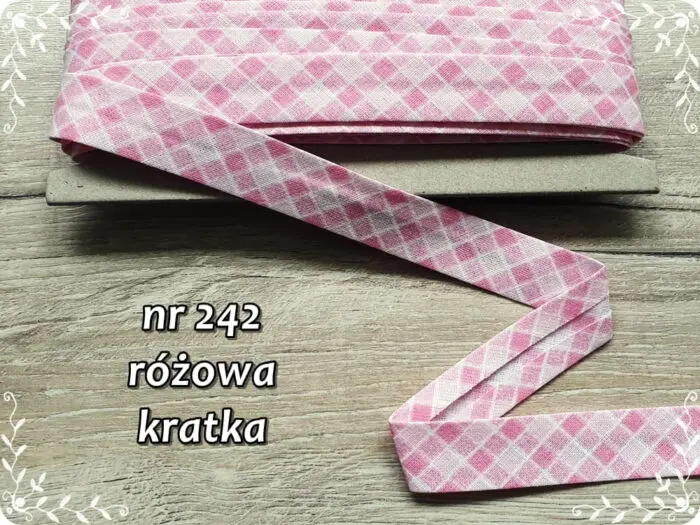 Lamówka BAWEŁNIANA w KRATKĘ 18mm