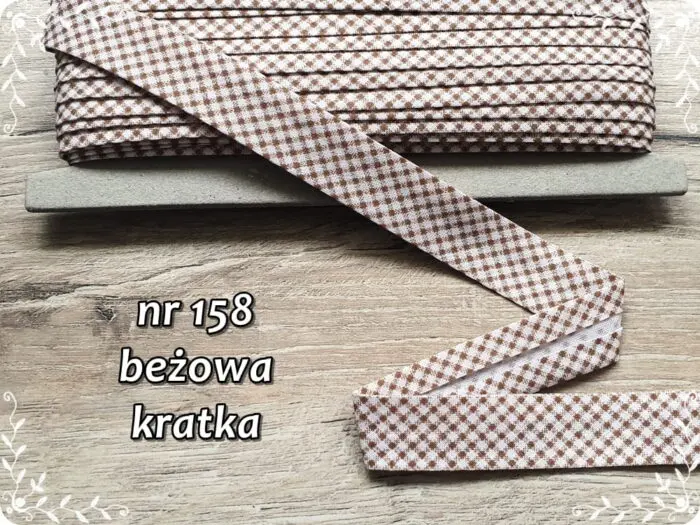 Lamówka BAWEŁNIANA w KRATKĘ 18mm