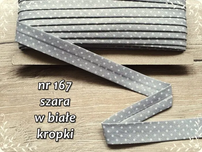 Lamówka BAWEŁNIANA w KROPKI 18mm