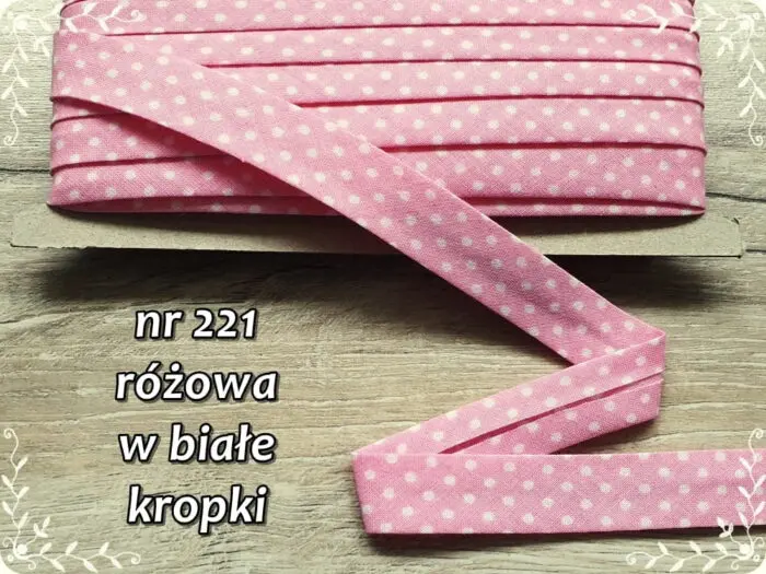 Lamówka BAWEŁNIANA w KROPKI 18mm