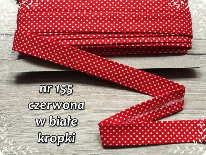 Lamówka BAWEŁNIANA w KROPKI 18mm