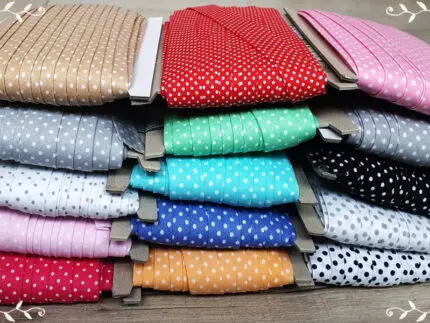 Lamówka BAWEŁNIANA w KROPKI 18mm