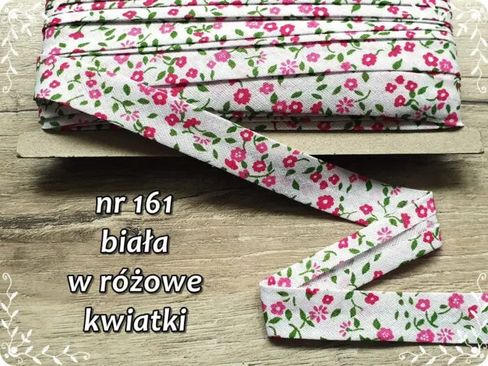 Lamówka BAWEŁNIANA w KWIATKI 18mm