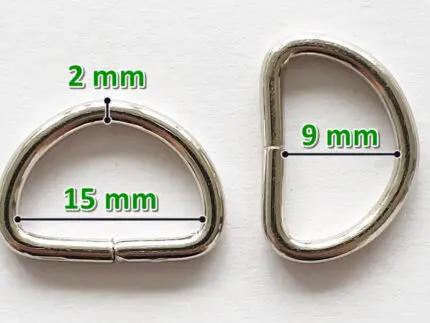 Półkola metalowe SREBRNE 15mm