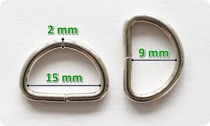 Półkola metalowe SREBRNE 15mm