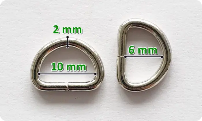 Półkola metalowe SREBRNE 10mm