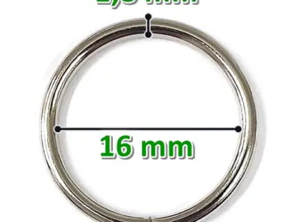 Kółka metalowe SREBRNE 16mm