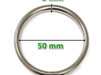 Kółka metalowe SREBRNE 50mm