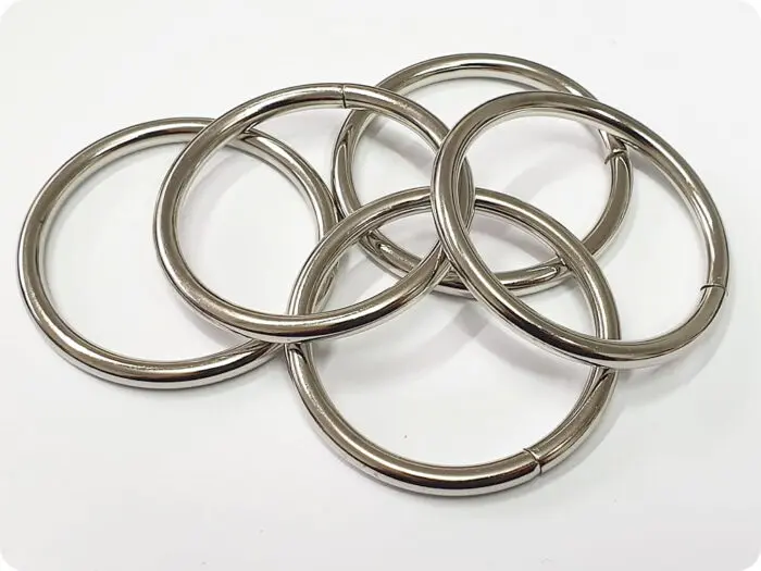 Kółka metalowe SREBRNE 50mm