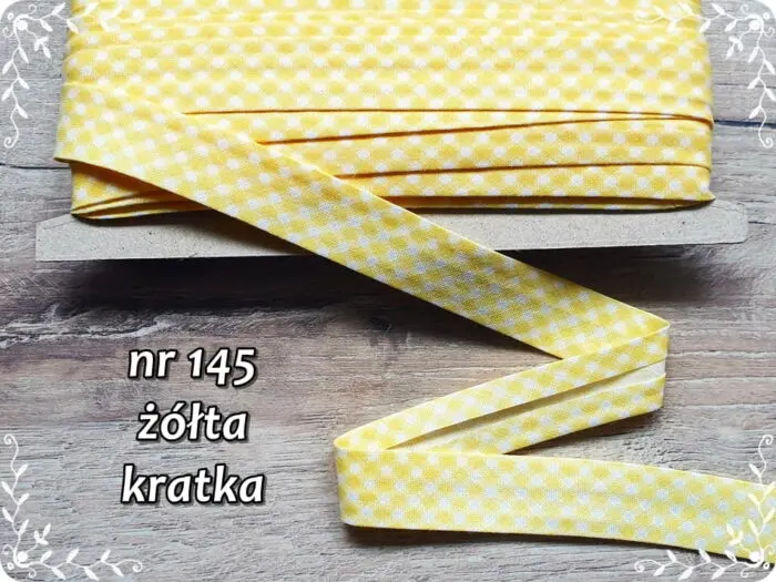 Lamówka BAWEŁNIANA w KRATKĘ 25mm