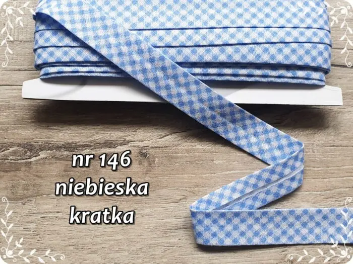 Lamówka BAWEŁNIANA w KRATKĘ 25mm