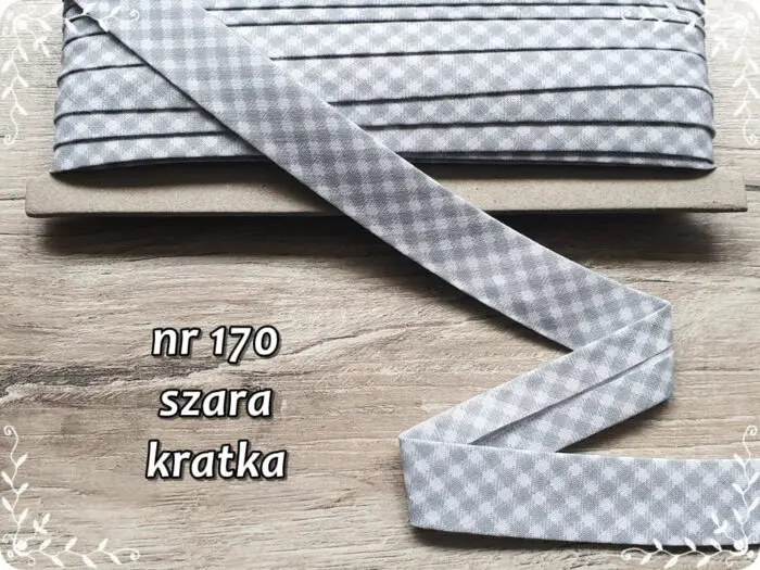 Lamówka BAWEŁNIANA w KRATKĘ 25mm