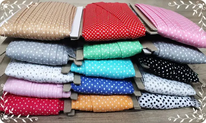 Lamówka BAWEŁNIANA w KROPKI 25mm