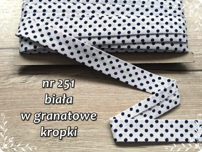 Lamówka BAWEŁNIANA w KROPKI 25mm