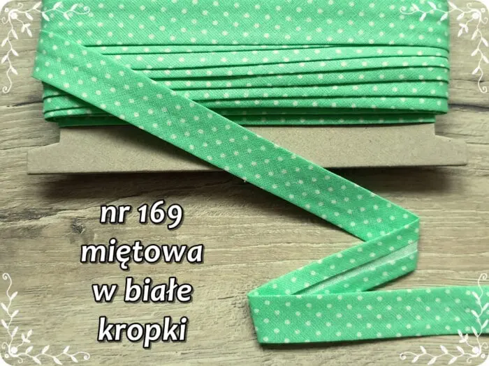 Lamówka BAWEŁNIANA w KROPKI 25mm