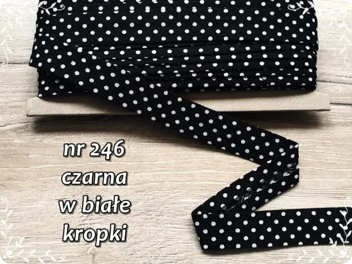 Lamówka BAWEŁNIANA w KROPKI 25mm