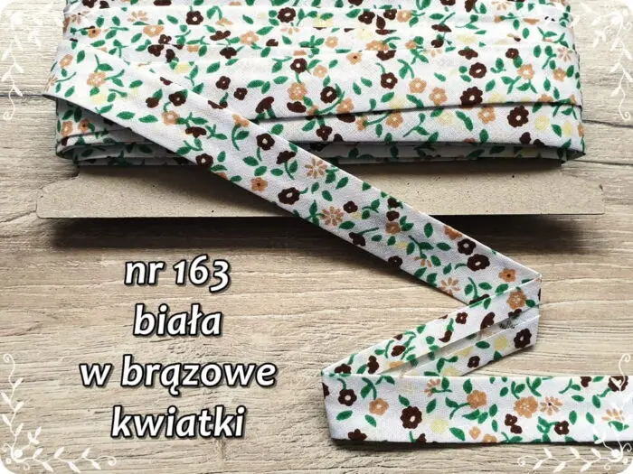 Lamówka BAWEŁNIANA w KWIATKI 25mm