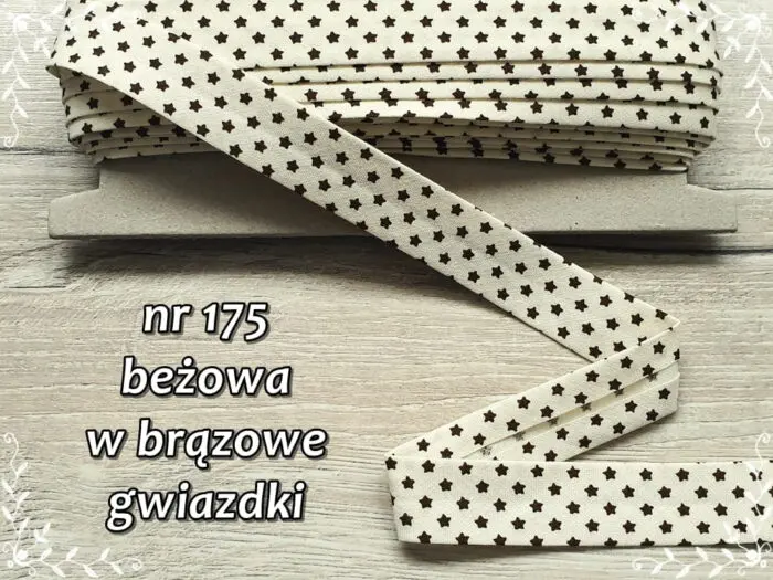 Lamówka BAWEŁNIANA w GWIAZDKI 25mm