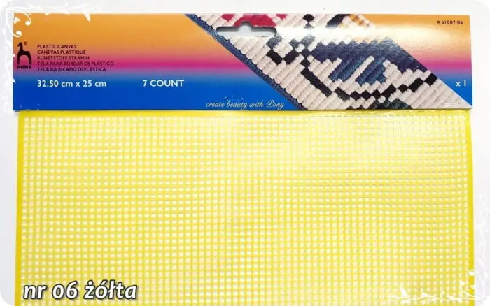 KANWA DO HAFTU PLASTIKOWA PONY 7ct - 32,50 x 25 cm (61007)