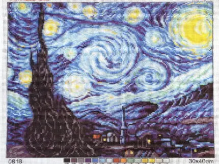 Kanwa 30x40 VAN GOGH - GWIAŹDZISTA NOC (0818)