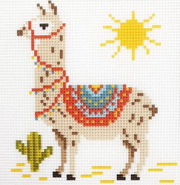 Kanwa z nadrukiem 15x15 - LAMA (1046)