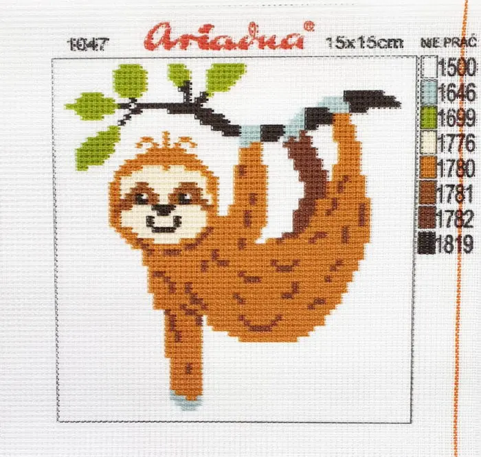 Kanwa z nadrukiem 15x15 - LENIWIEC (1047)