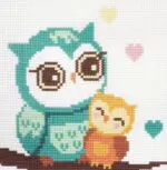 Kanwa z nadrukiem 15x15 - SOWA (1041)