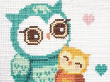 Kanwa z nadrukiem 15x15 - SOWA (1041)