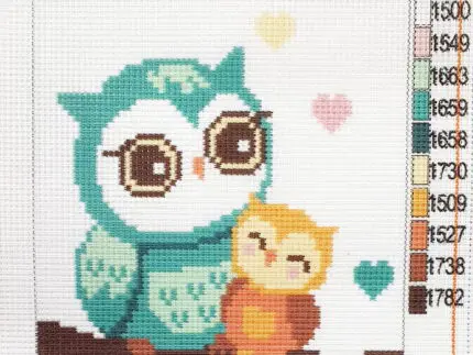 Kanwa z nadrukiem 15x15 - SOWA (1041)