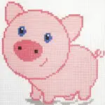 Kanwa z nadrukiem 15x15 - ŚWINKA (1035)