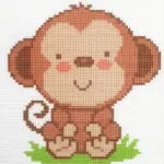 Kanwa z nadrukiem 15x15 - MAŁPKA (1030)