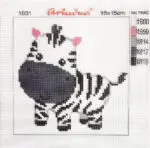 Kanwa z nadrukiem15x15 - ZEBRA (1031)