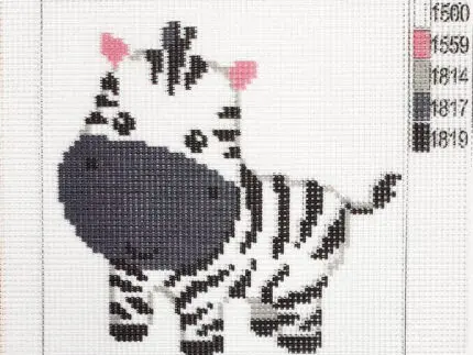 Kanwa z nadrukiem15x15 - ZEBRA (1031)