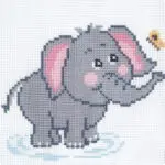 Kanwa z nadrukiem 15x15 - SŁONIK (1034)