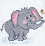 Kanwa z nadrukiem 15x15 - SŁONIK (1034)