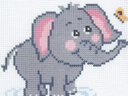 Kanwa z nadrukiem 15x15 - SŁONIK (1034)